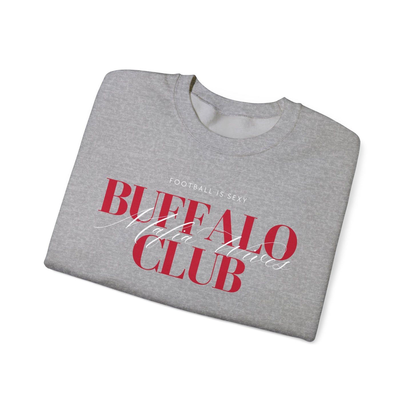 Buffalo Mafia Wives Club Crewneck Sweatshirt - Blue/Grey