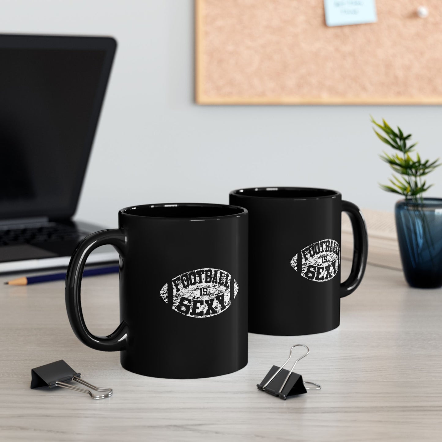Football Is Sexy Black Mug