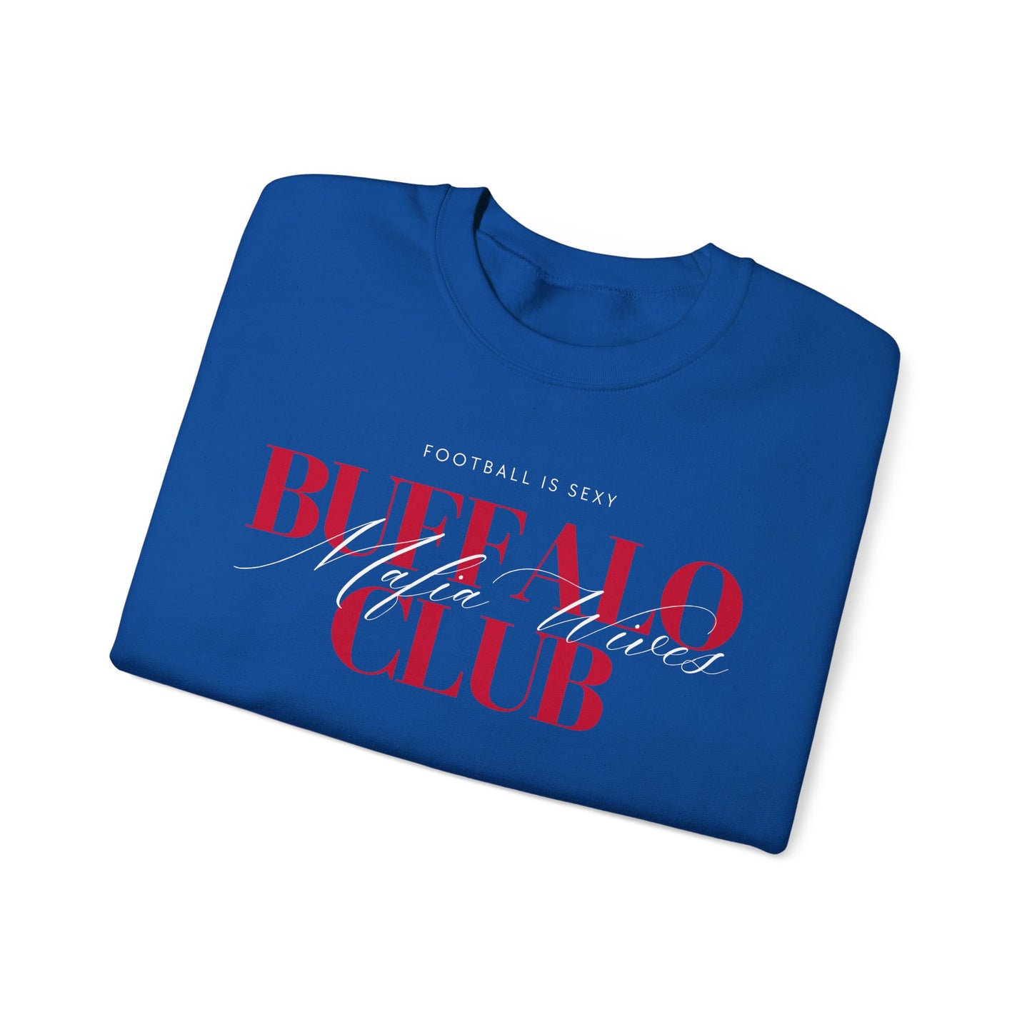 Buffalo Mafia Wives Club Crewneck Sweatshirt - Blue/Grey