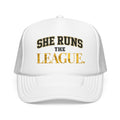 She Runs The League Foam Trucker Hat