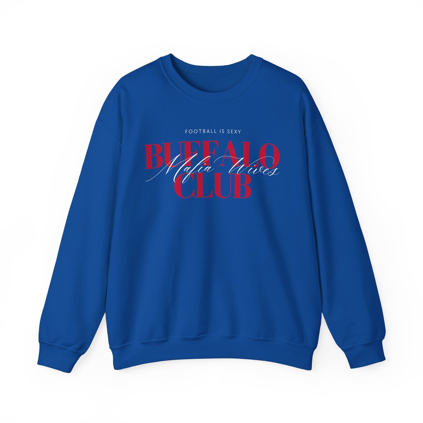 'Buffalo Mafia Wives Club' Crewneck Sweatshirt - Blue/Grey