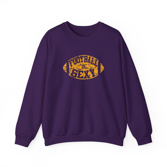 'Football is Sexy' Purple/Yellow Logo - Unisex Heavy Blend - Crewneck Sweatshirt