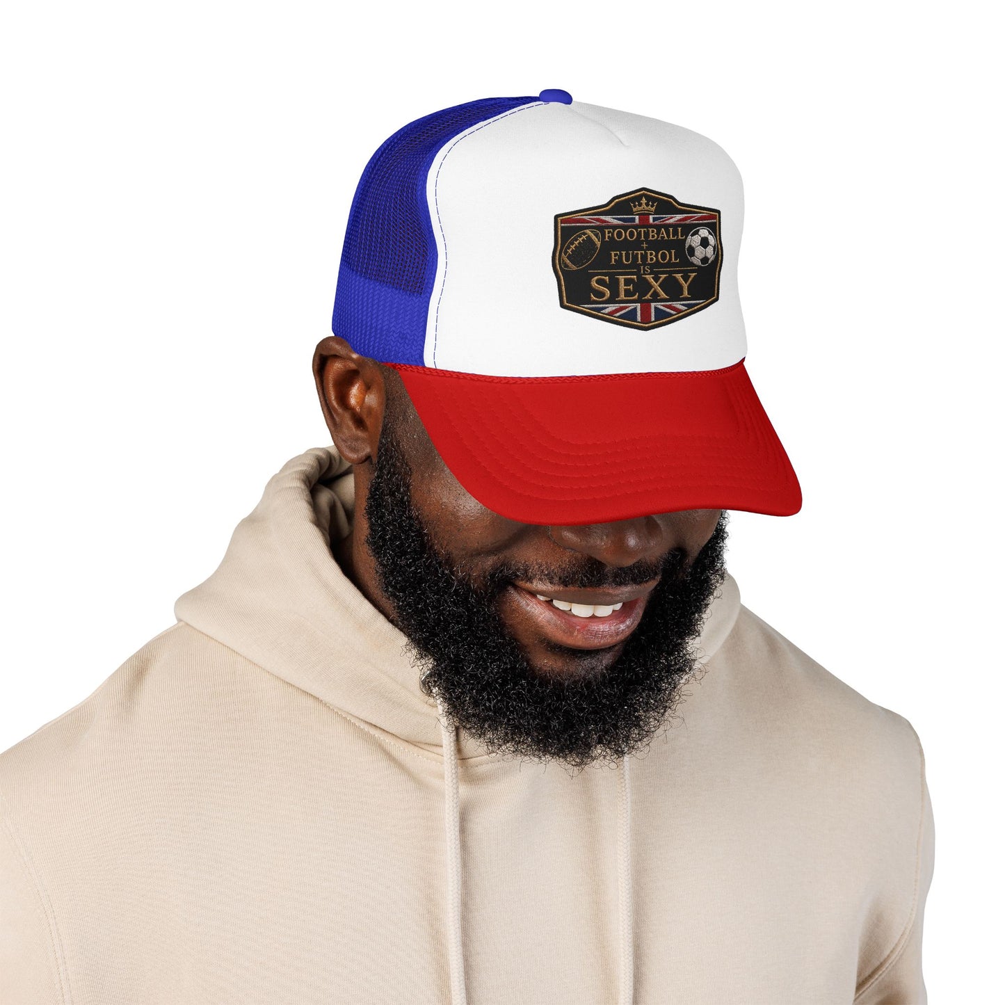 UK Football + Futbol Is Sexy Trucker Hat