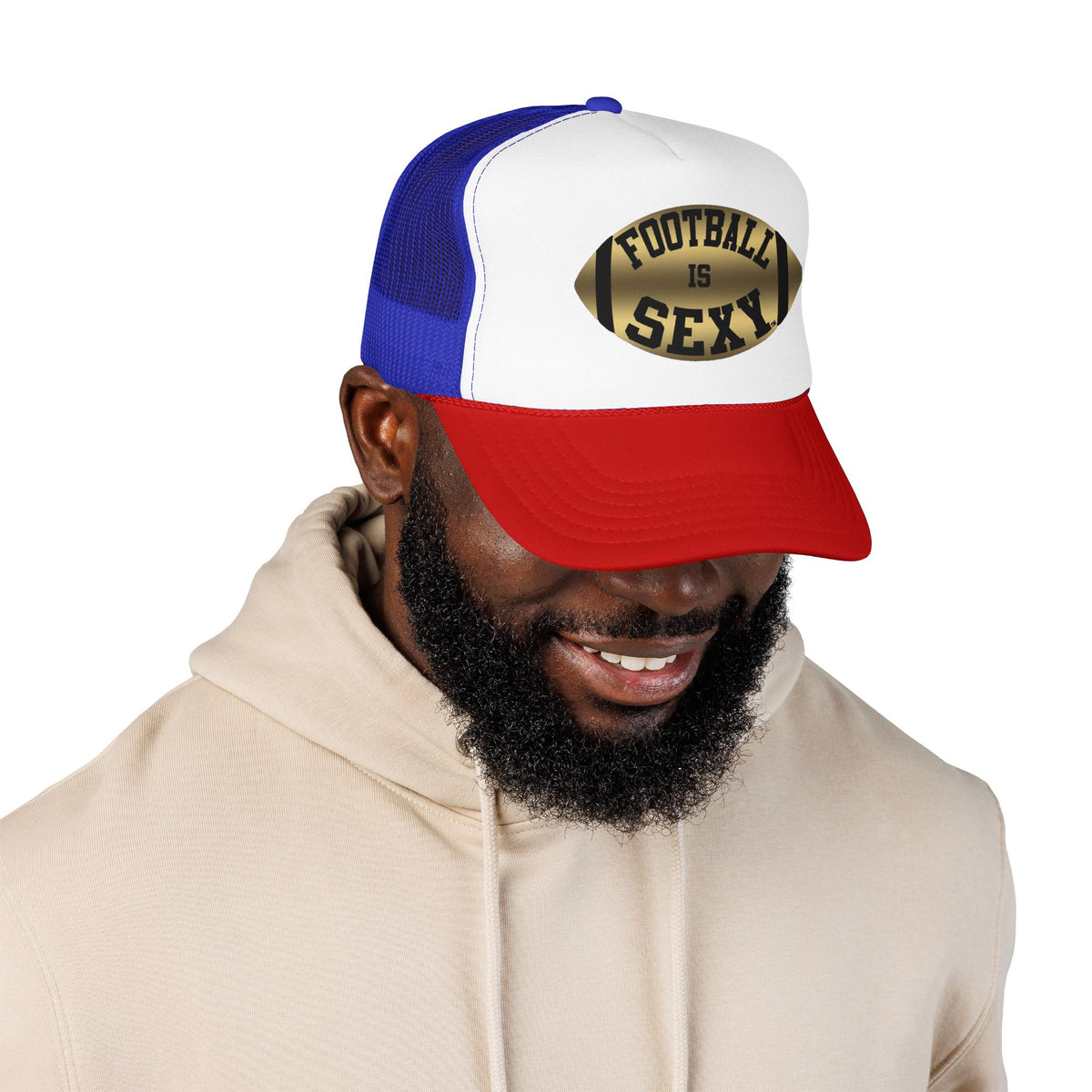 Football Is Sexy Black / Gold Logo Foam Trucker Hat