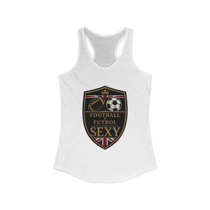 UK Football + Futbol Is Sexy White Razor Tank