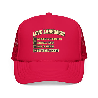 What's My Love Language Check Box Foam Trucker Hat