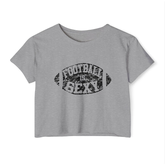 'Football Is Sexy' Crop Tee - Black