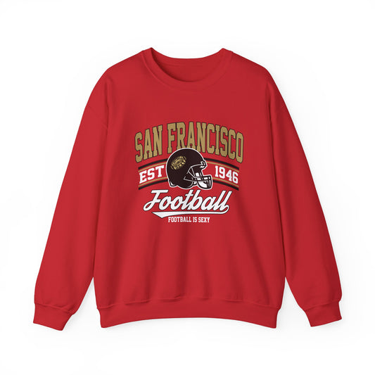 San Francisco Football Est. 1946 Black Outline Crewneck Sweatshirt