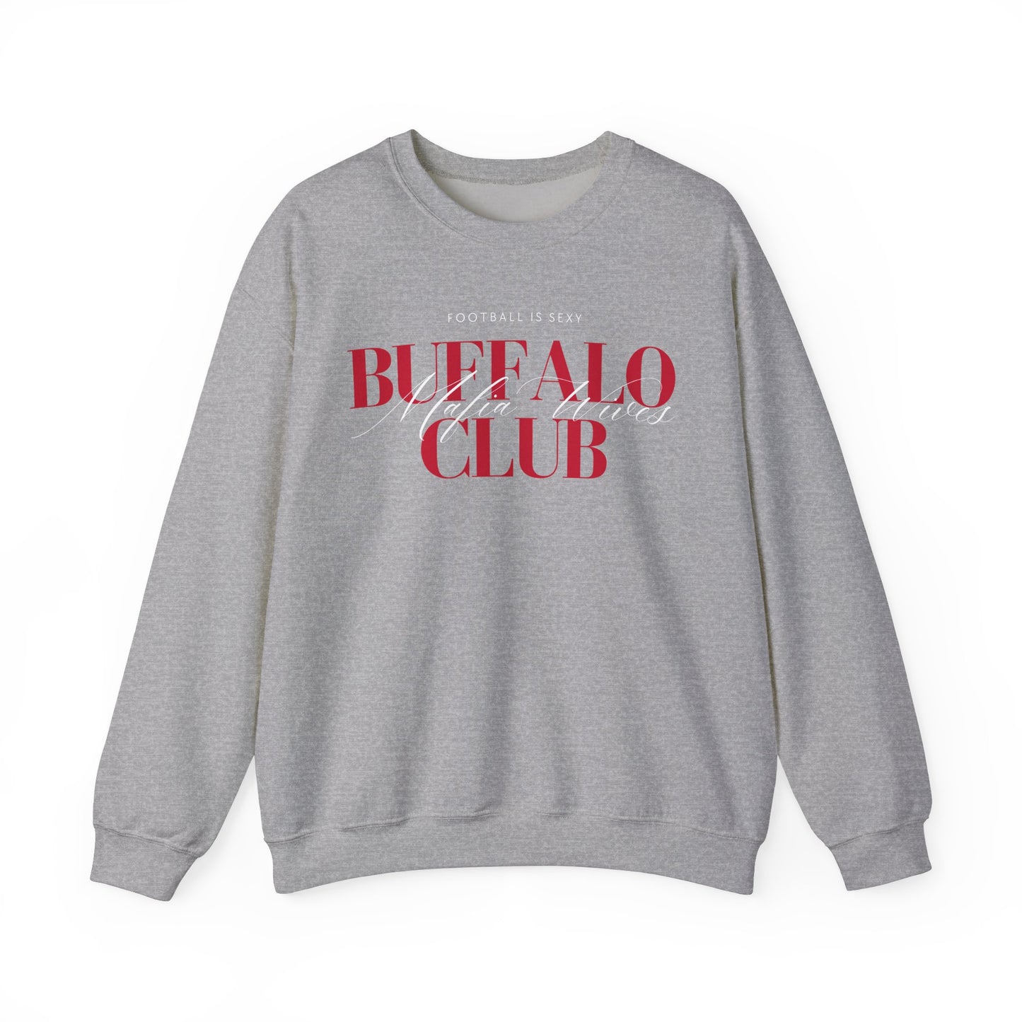 'Buffalo Mafia Wives Club' Crewneck Sweatshirt - Blue/Grey