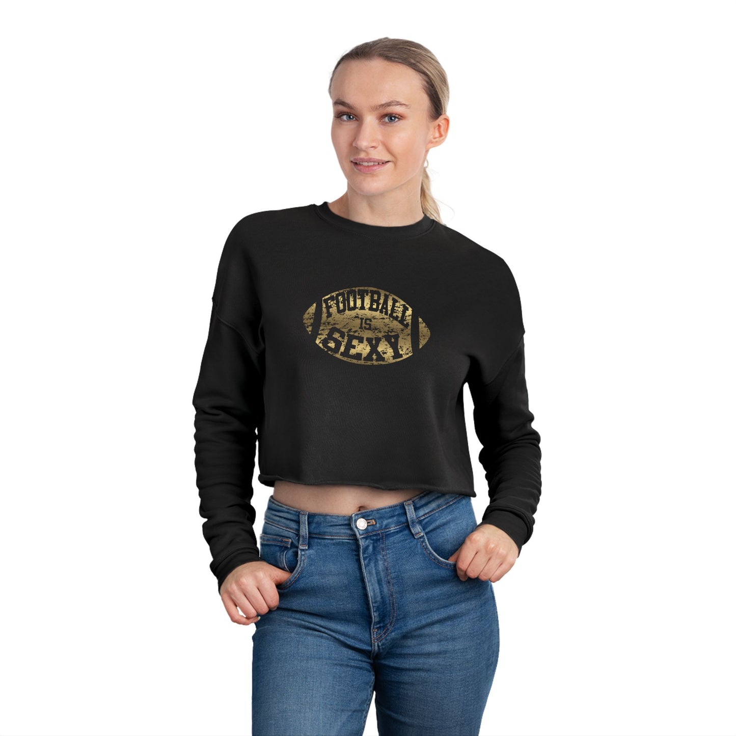 'Football Is Sexy' Women's Cropped Sweatshirt