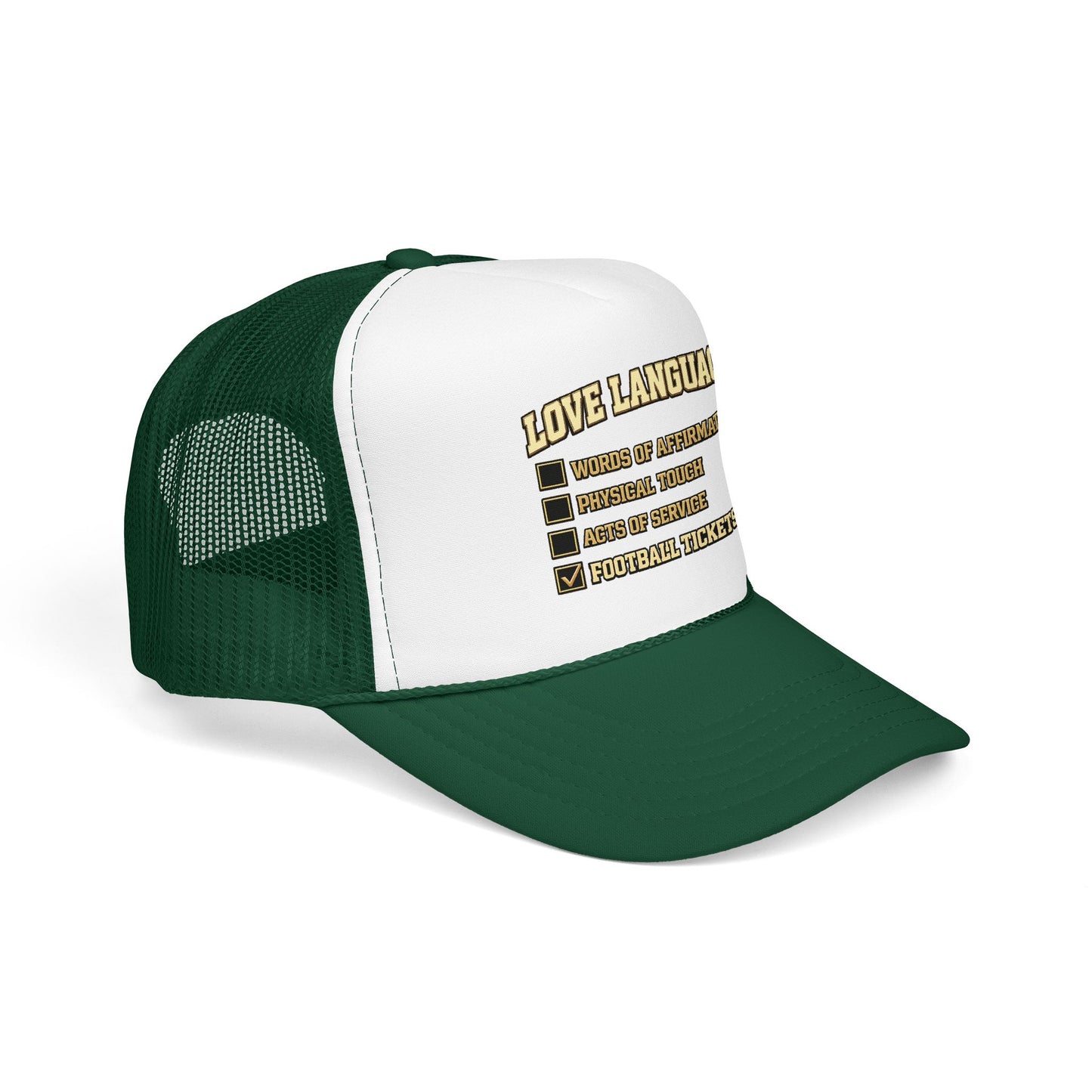 What's My Love Language Check Box Foam Trucker Hat