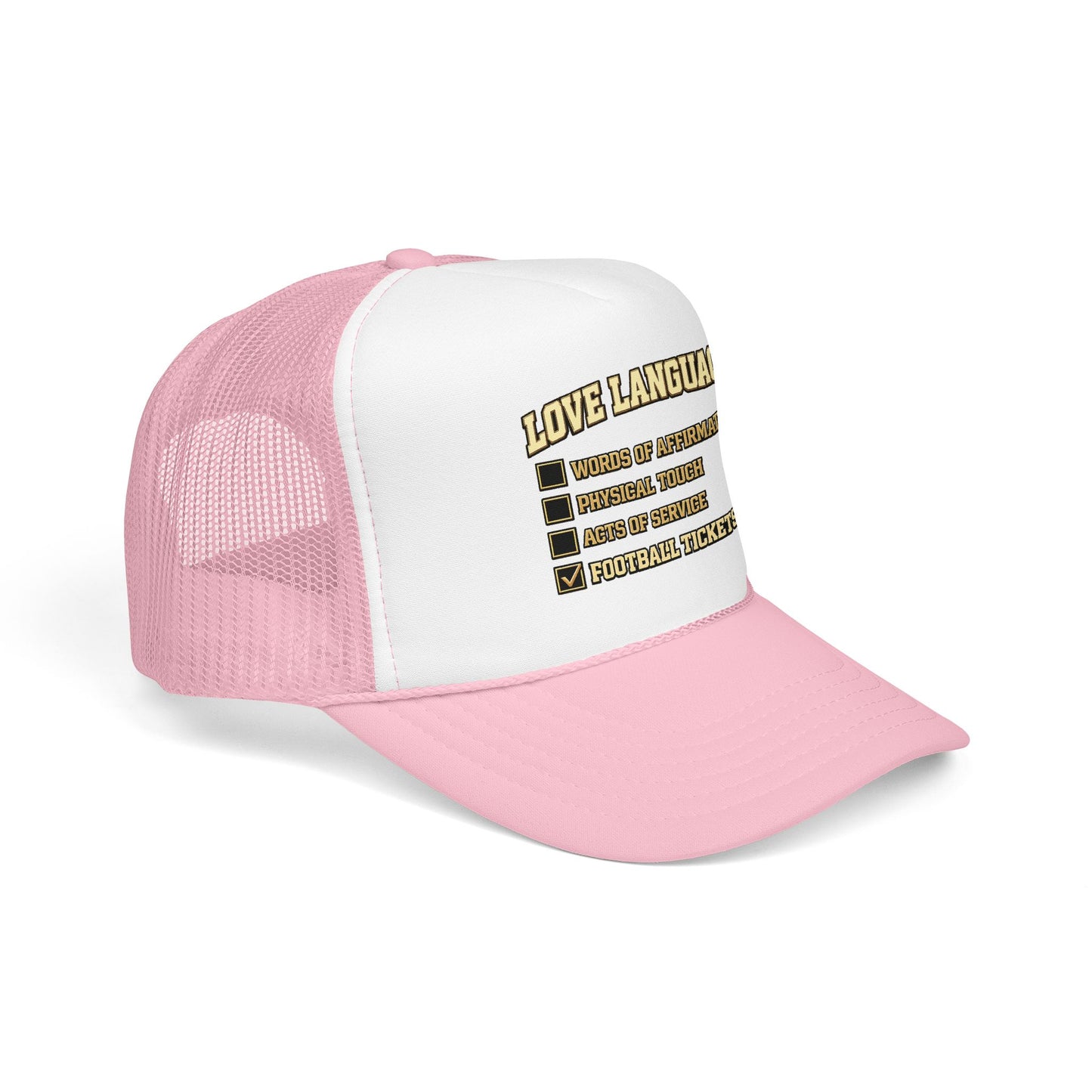 What's My Love Language Check Box Foam Trucker Hat