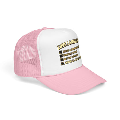 What's My Love Language Check Box Foam Trucker Hat