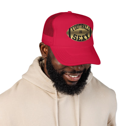Football Is Sexy Black / Gold Logo Foam Trucker Hat