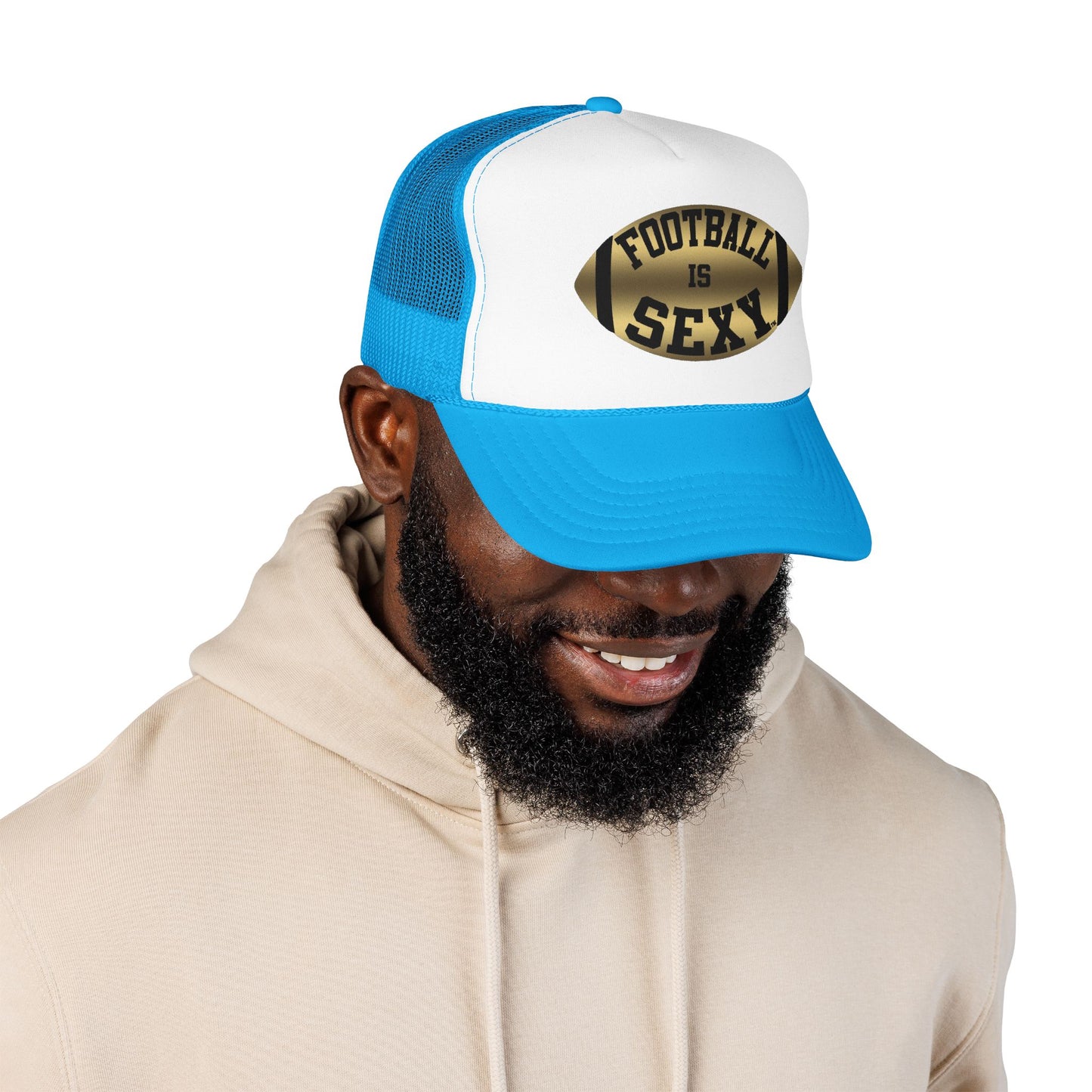 Football Is Sexy Black / Gold Logo Foam Trucker Hat