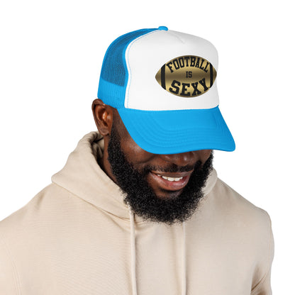 Football Is Sexy Black / Gold Logo Foam Trucker Hat