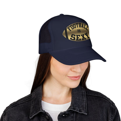 Football Is Sexy Black / Gold Logo Foam Trucker Hat
