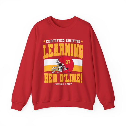 Learning Her O-Line Kansas City Crewneck Sweatshirt