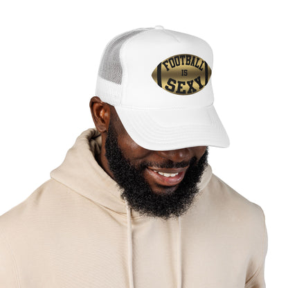 Football Is Sexy Black / Gold Logo Foam Trucker Hat