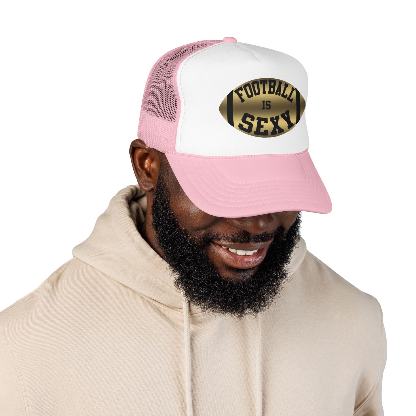 Football Is Sexy Black / Gold Logo Foam Trucker Hat
