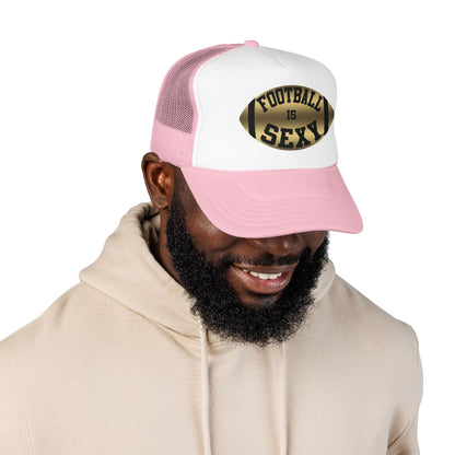 Football Is Sexy Black / Gold Logo Foam Trucker Hat
