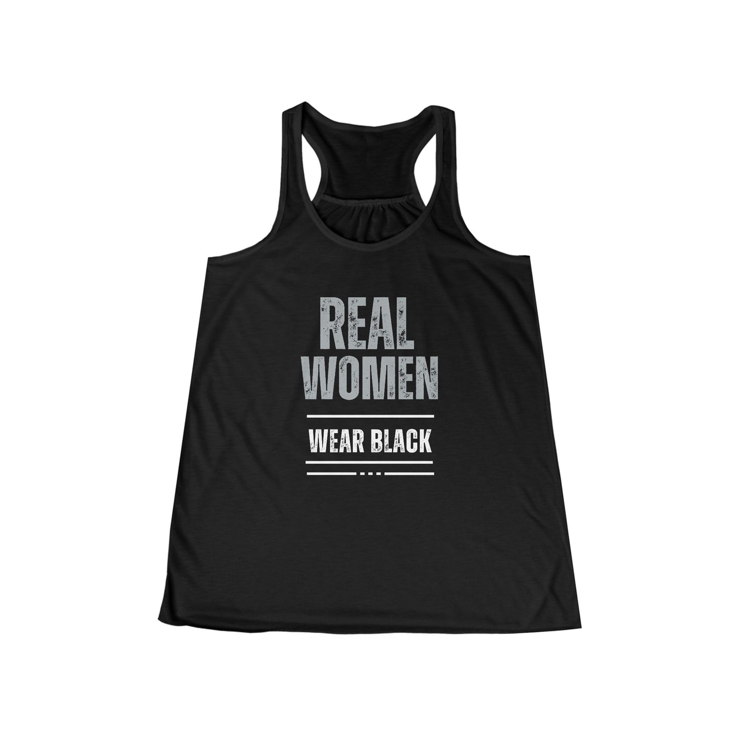 Real Women Wear Black Flowy Tank