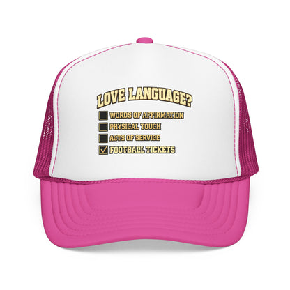 What's My Love Language Check Box Foam Trucker Hat