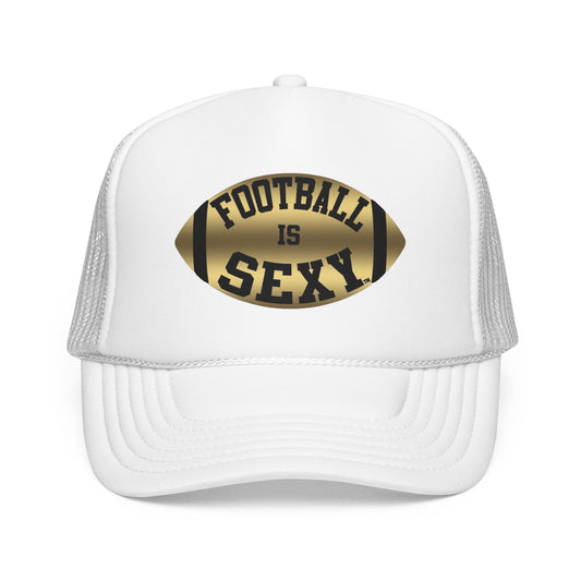 Football Is Sexy Black / Gold Logo Foam Trucker Hat