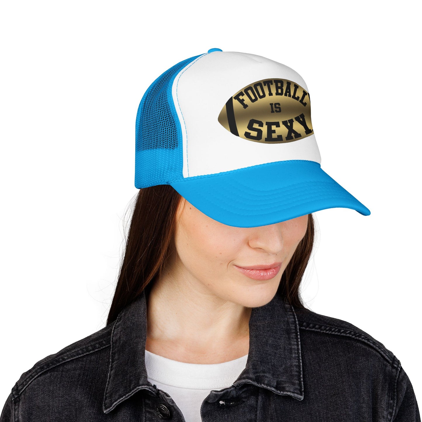Football Is Sexy Black / Gold Logo Foam Trucker Hat