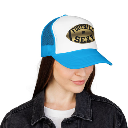Football Is Sexy Black / Gold Logo Foam Trucker Hat