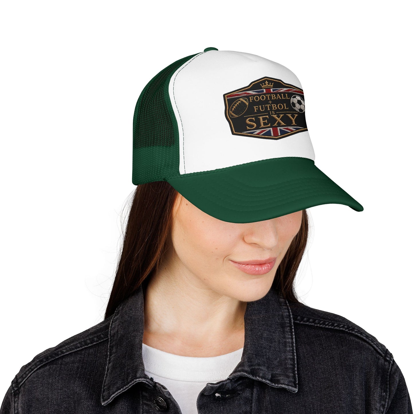 UK Football + Futbol Is Sexy Trucker Hat
