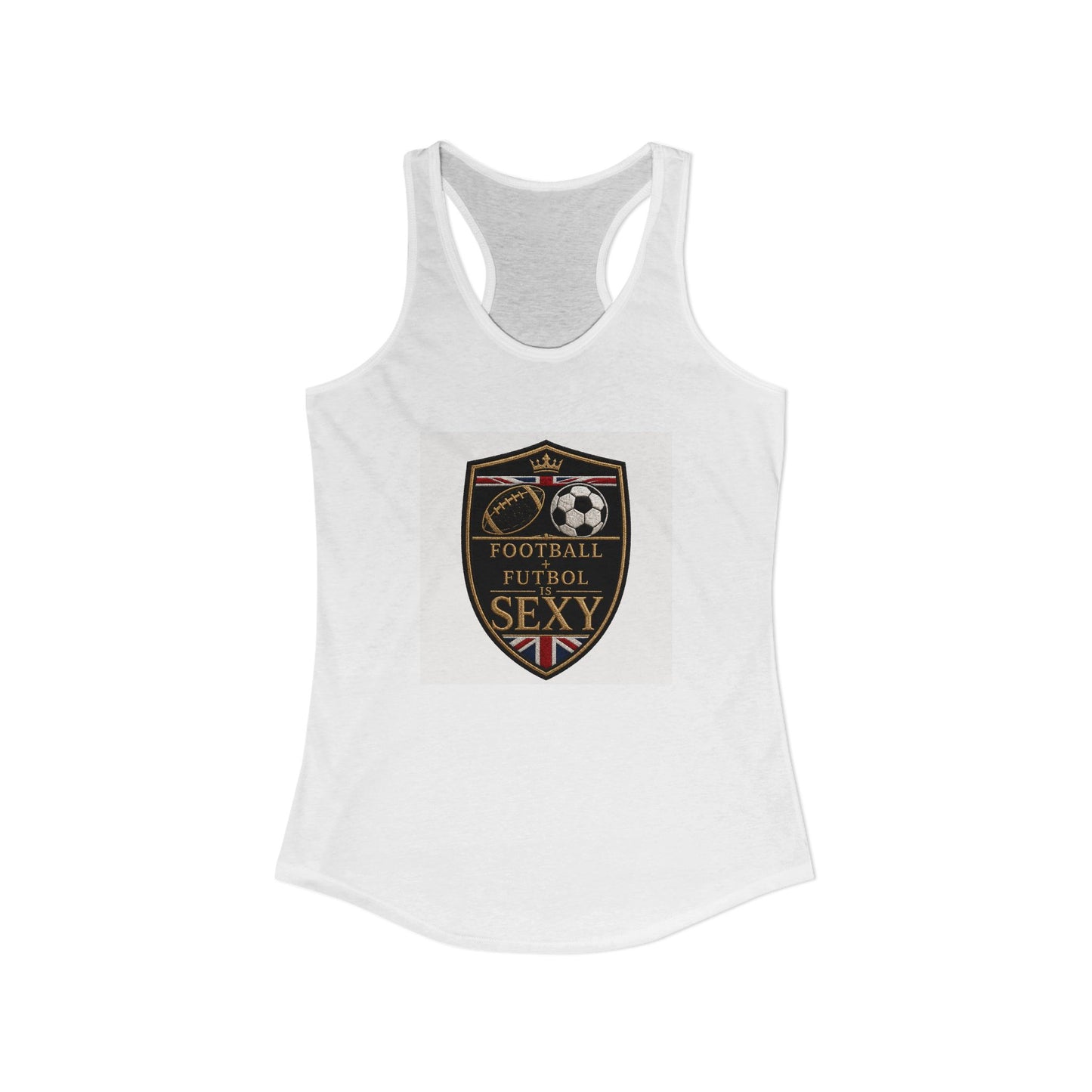 UK Football + Futbol Is Sexy White Razor Tank