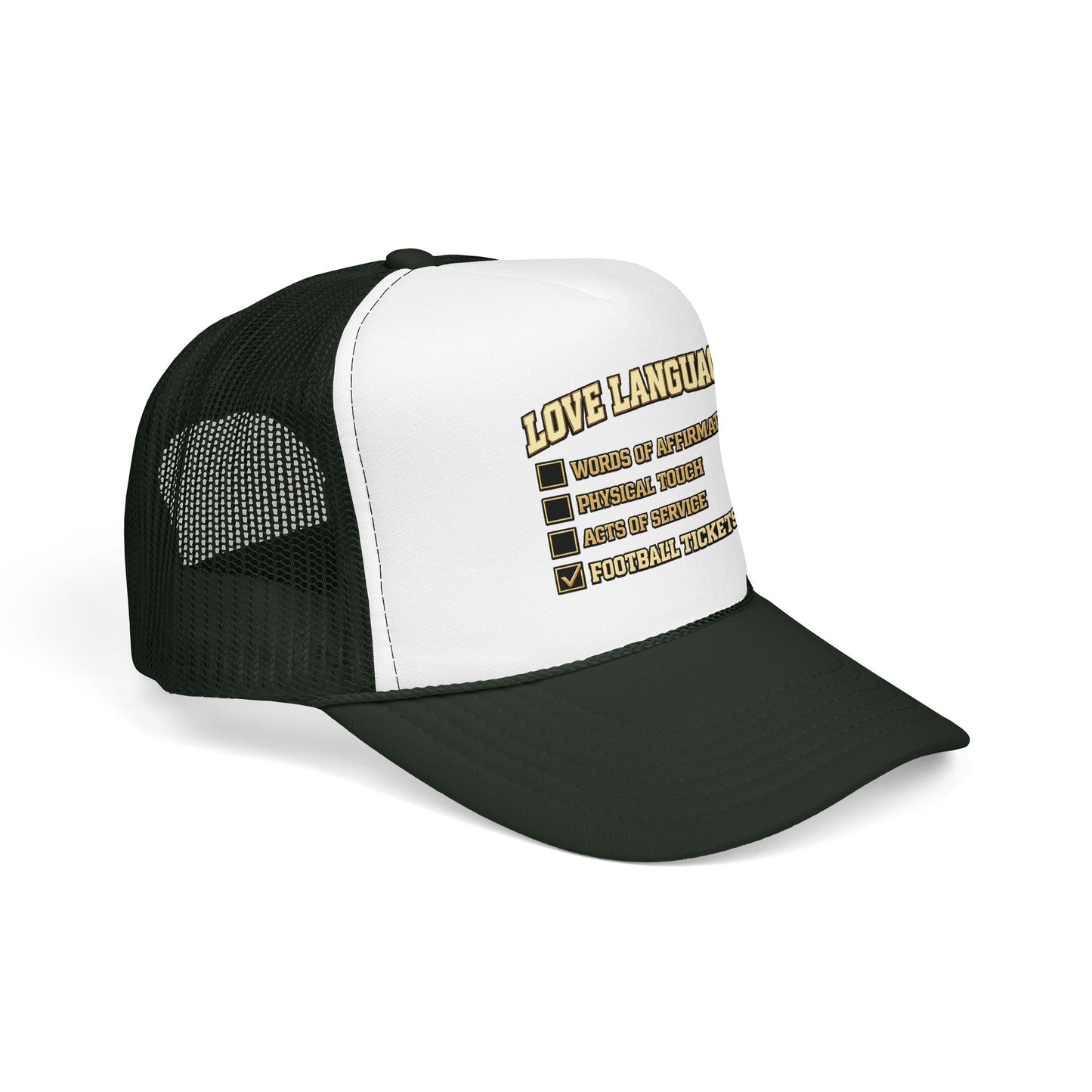 What's My Love Language Check Box Foam Trucker Hat