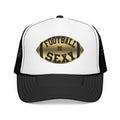 Football Is Sexy Black / Gold Logo Foam Trucker Hat