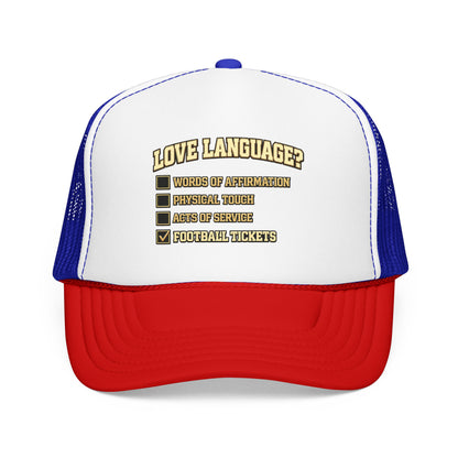 What's My Love Language Check Box Foam Trucker Hat
