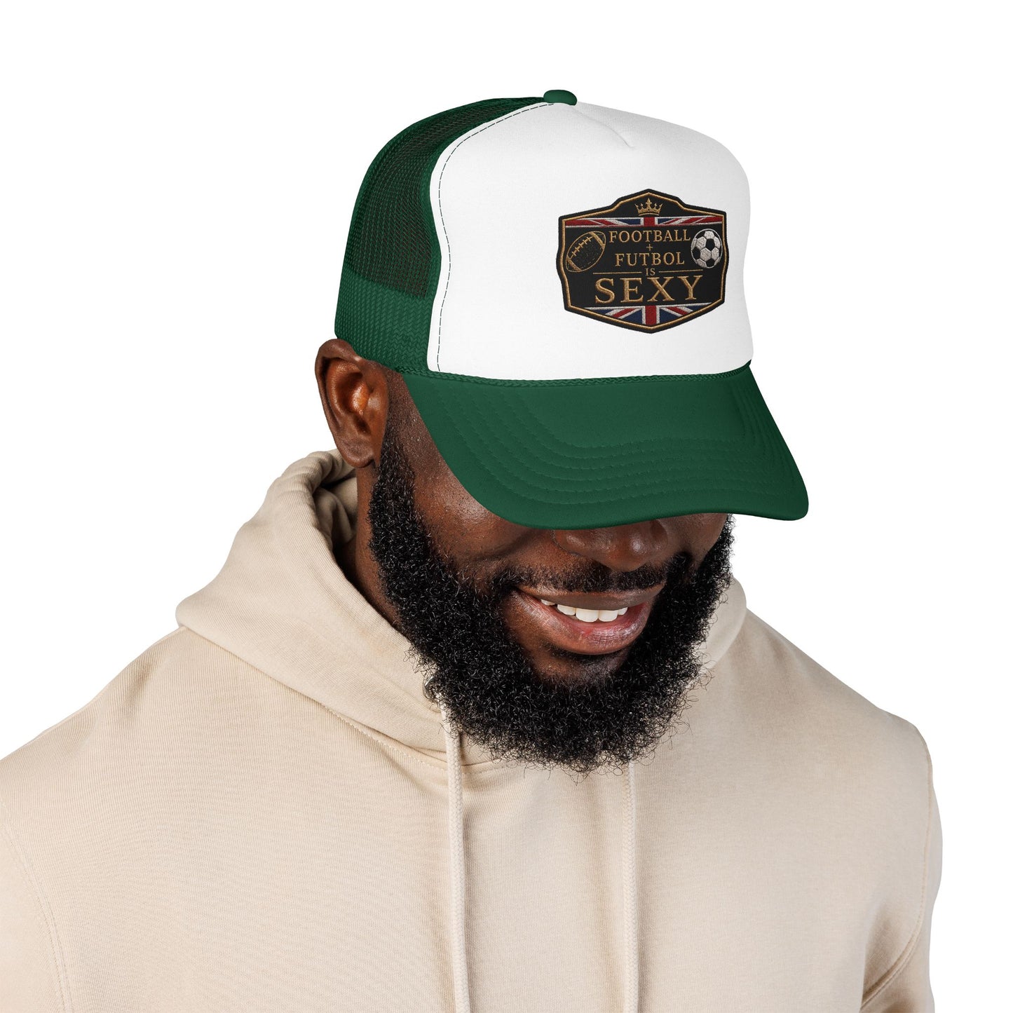 UK Football + Futbol Is Sexy Trucker Hat