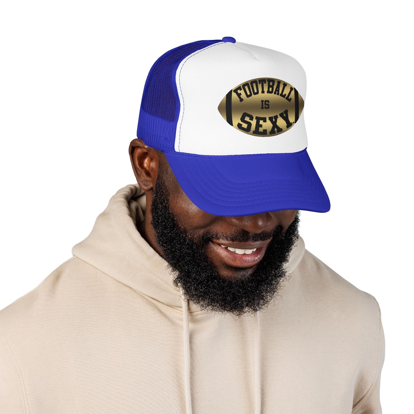 Football Is Sexy Black / Gold Logo Foam Trucker Hat