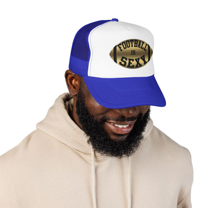 Football Is Sexy Black / Gold Logo Foam Trucker Hat