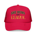 She Runs The League Foam Trucker Hat