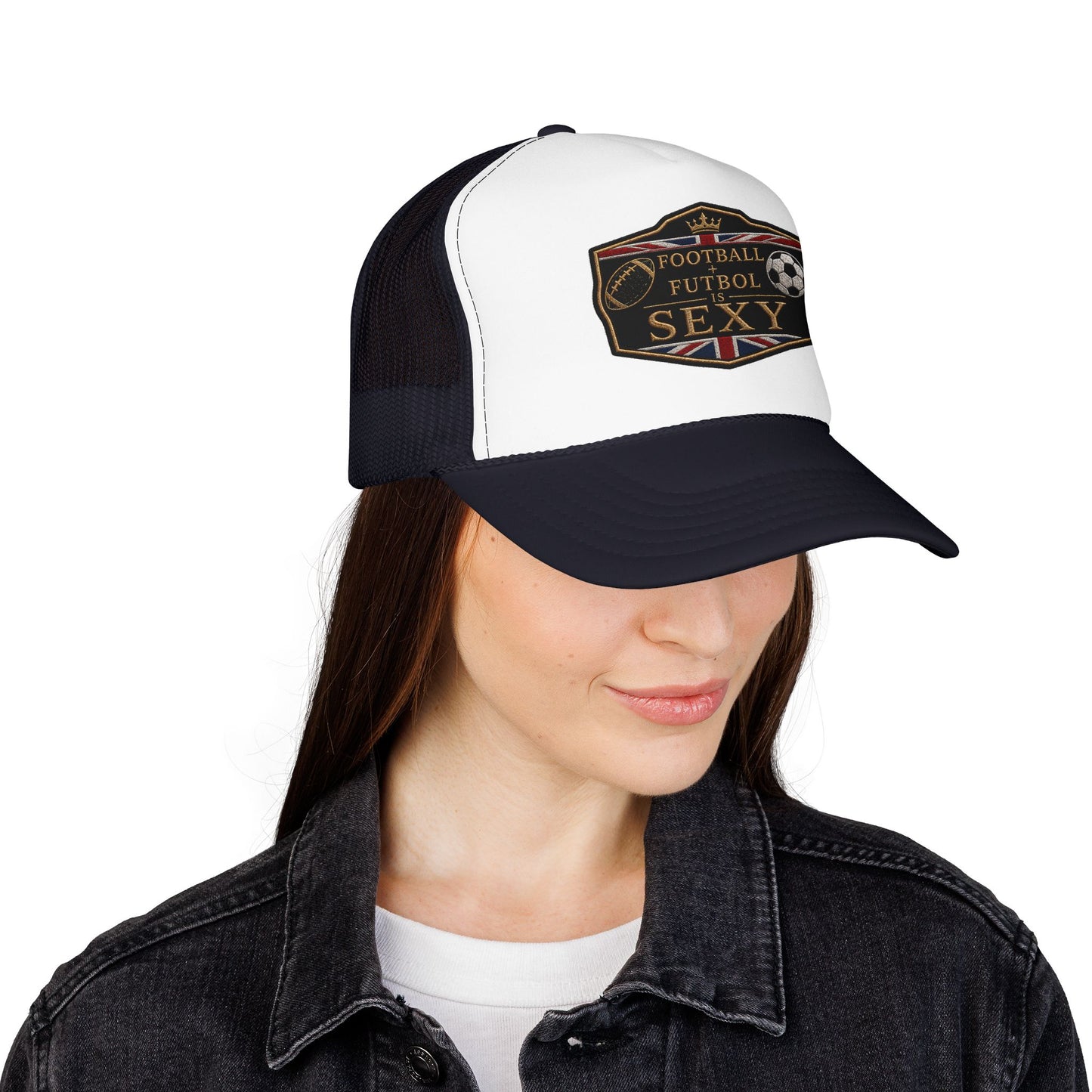 UK Football + Futbol Is Sexy Trucker Hat