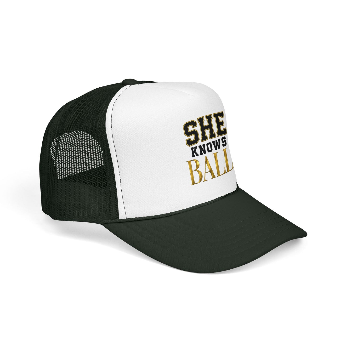 She Knows Ball Foam Trucker Hat