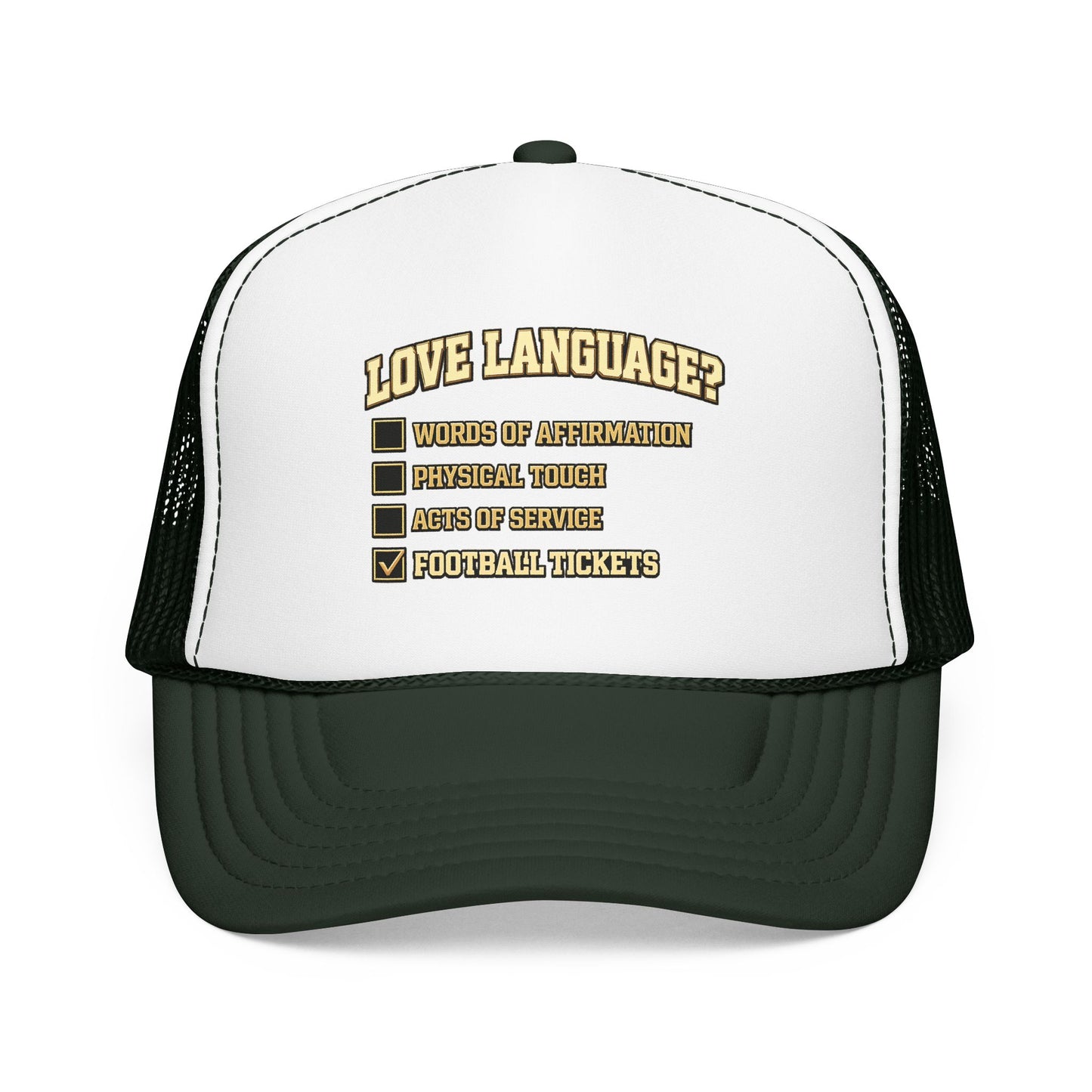 What's My Love Language Check Box Foam Trucker Hat