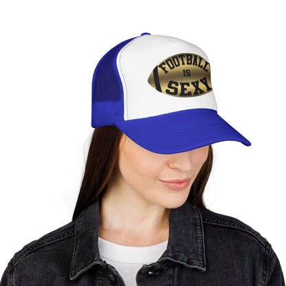 Football Is Sexy Black / Gold Logo Foam Trucker Hat