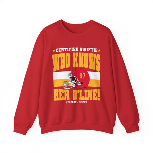 Who KNOWS her O-LINE Kansas City Lounge Crewneck Sweatshirt - Red