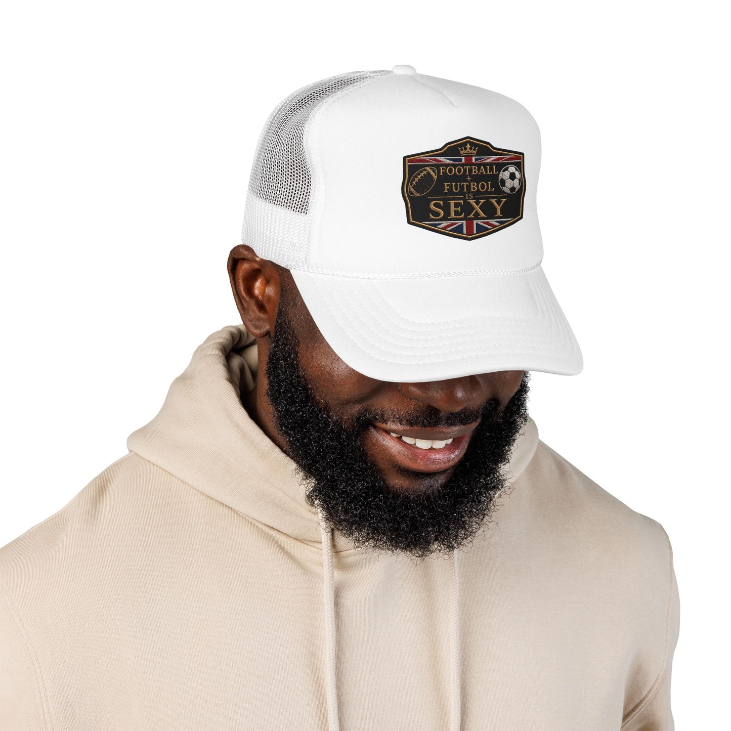 UK Football + Futbol Is Sexy Trucker Hat