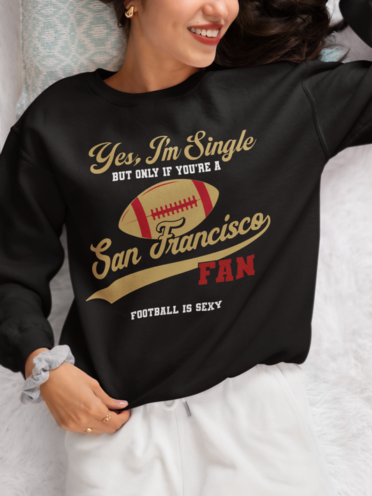 Yes, I'm Single, San Francisco FAN Crewneck Sweatshirt - Red